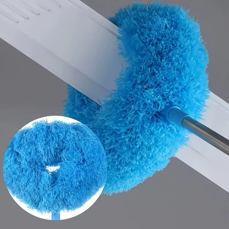 Telescopic Duster with Replaceable Heads, Extendable Handle for Ceiling and High Dust Cleaning, No Ladder Needed