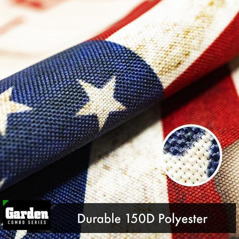 Combo Pack Garden Flag Stand Black 36X16 Inch Garden Flag 12X18 Inch God Bless