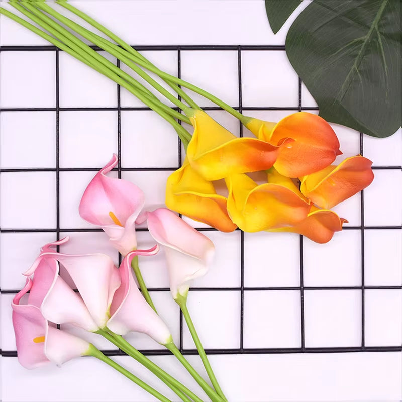 5/10 Heads Artificial Calla Lily Flowers PU Real Touch Wedding Decoration Fake Flowers Home Decoration Artificial Plants