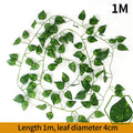 1/2M Rattan Artificial Green Leaves Artificial Plants Decoration Wedding Yard Vines Decorative Artificial Plants Simulated Leave