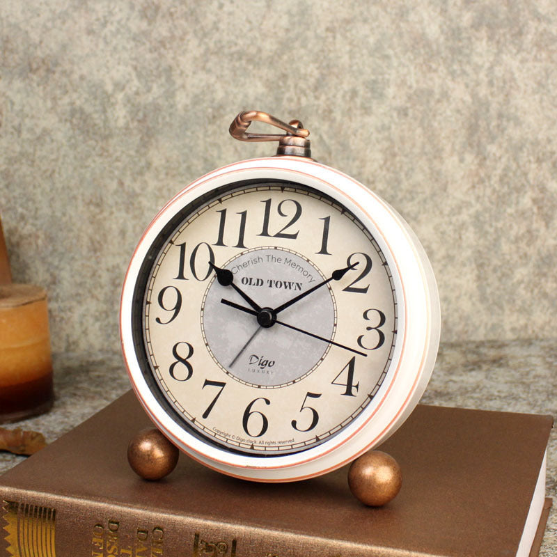 Retro European Pastoral Alarm Clock Creative Student Clock Table American Small Table Clock