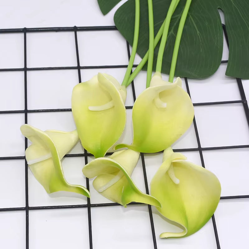 5/10 Heads Artificial Calla Lily Flowers PU Real Touch Wedding Decoration Fake Flowers Home Decoration Artificial Plants