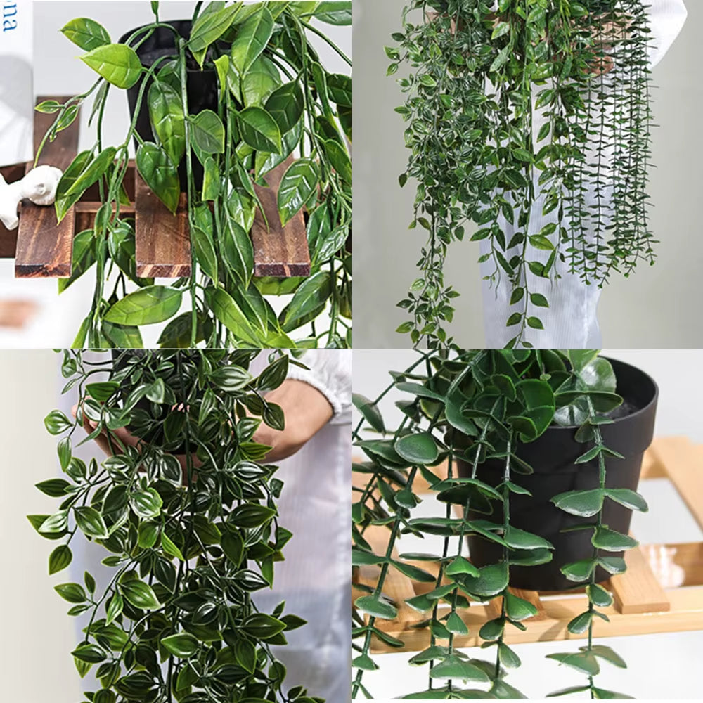 1PC Hanging Plants Artificial Cascading Greenery Vines for Home Shower Indoor Outdoor Desk Bathroom Decor