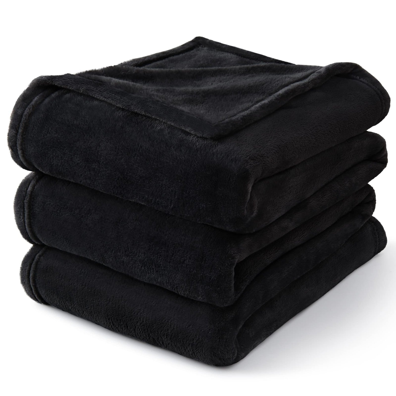 BEDELITE Fleece Blankets King Size Black Throw Blankets for Bed & Couch,Plush