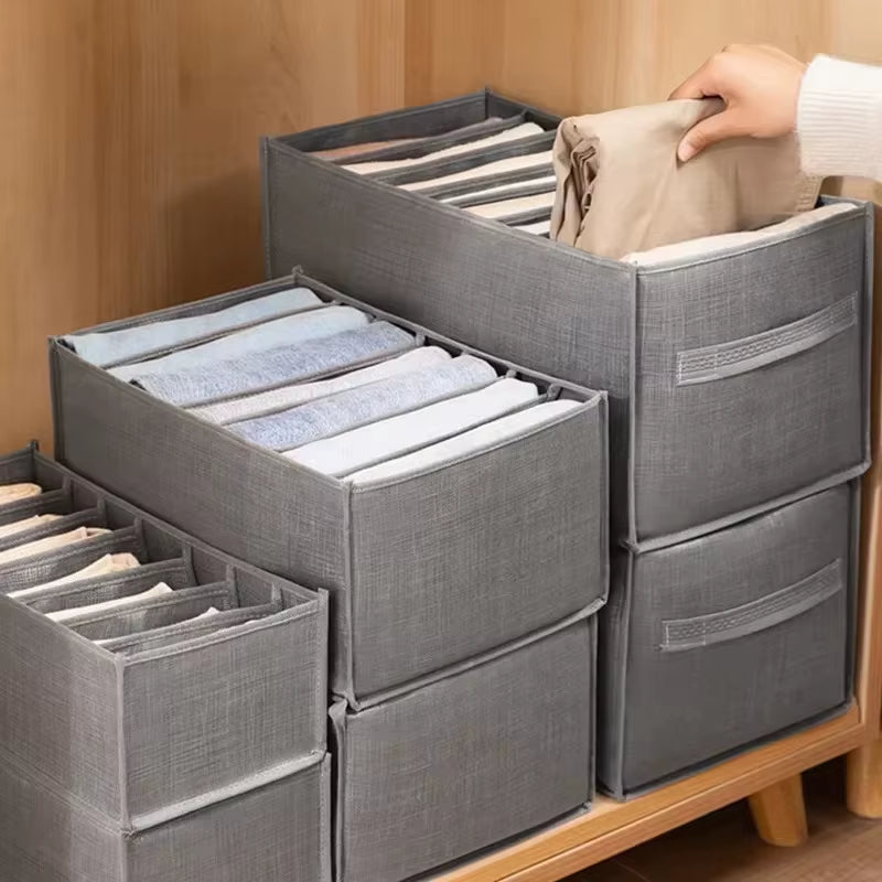 Household Pants Storage Artifact Jeans Storage Box, Underwear Storage Box, Pants Rack, Divided Storage Box, Storage Box