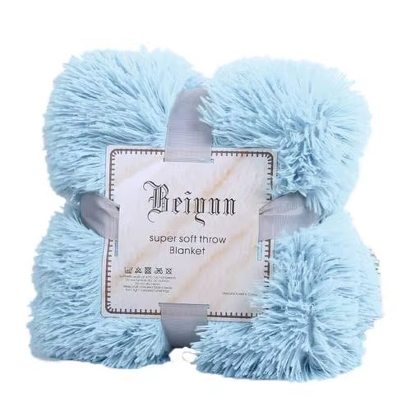 80X120Cm Soft Blanket Fluffy Shaggy Warm Bed Sofa Bedspread Bedding Sheet Throw Blanket Solid Color Blanket Comfortable Bedding