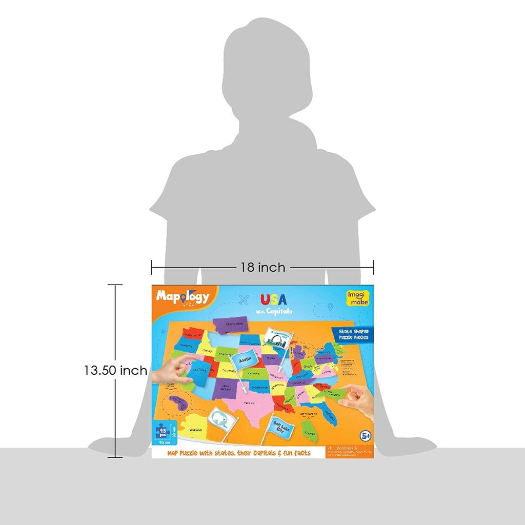 Imagimake: Mapology USA with Capitals- Learn USA States along with Their Capi...