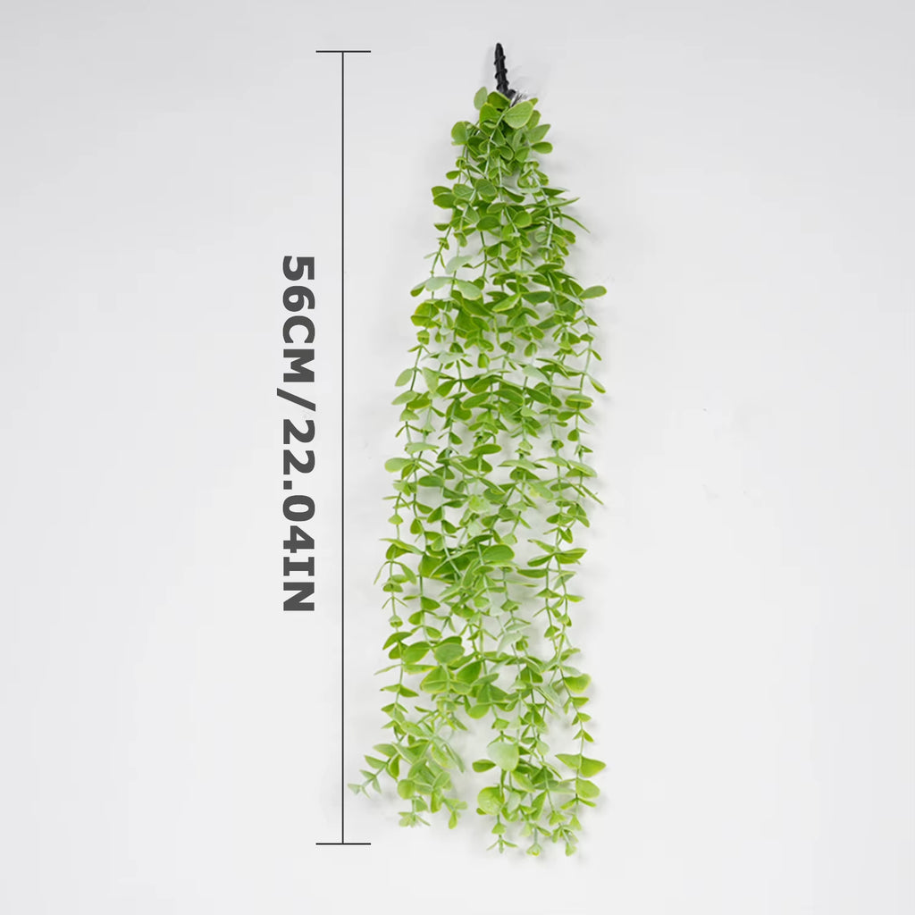 1Pc Artificial Hanging Plant Eucalyptus Rattan Potted Green Plant Suitable Mandala Vine for Room Wall Home Shelf Interior Decor