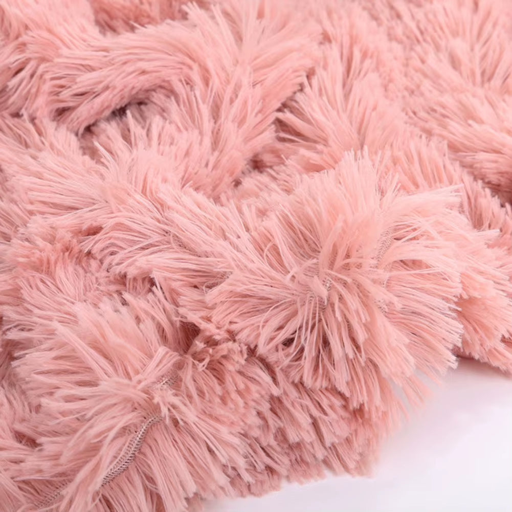 80X120Cm Soft Blanket Fluffy Shaggy Warm Bed Sofa Bedspread Bedding Sheet Throw Blanket Solid Color Blanket Comfortable Bedding