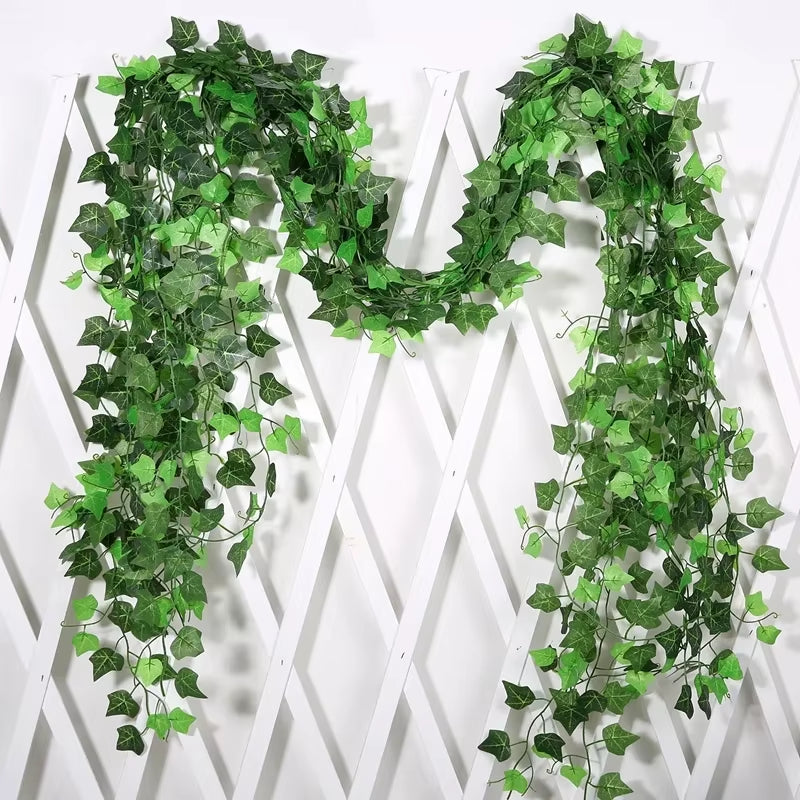 1.8M Artificial Plants Vines IVY Leaf Garland Home Outdoor Garden Decoration Plastic Fake Artificial Flower Rattan String New