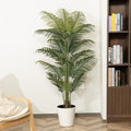 6Ft Artificial Palm Plants, 6Ft Fake Palm Tree, Pre Potted Faux Greenry Tree for Home Decor Office House Living Room Indoor Outdoor, Big Fake Plants Fake House Plants