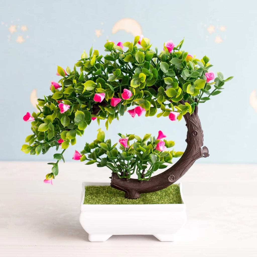 NEW Artificial Plants Bonsai Small Tree Pot Plants Fake Flowers Potted Ornaments for Home Decoration Hotel Garden Decor