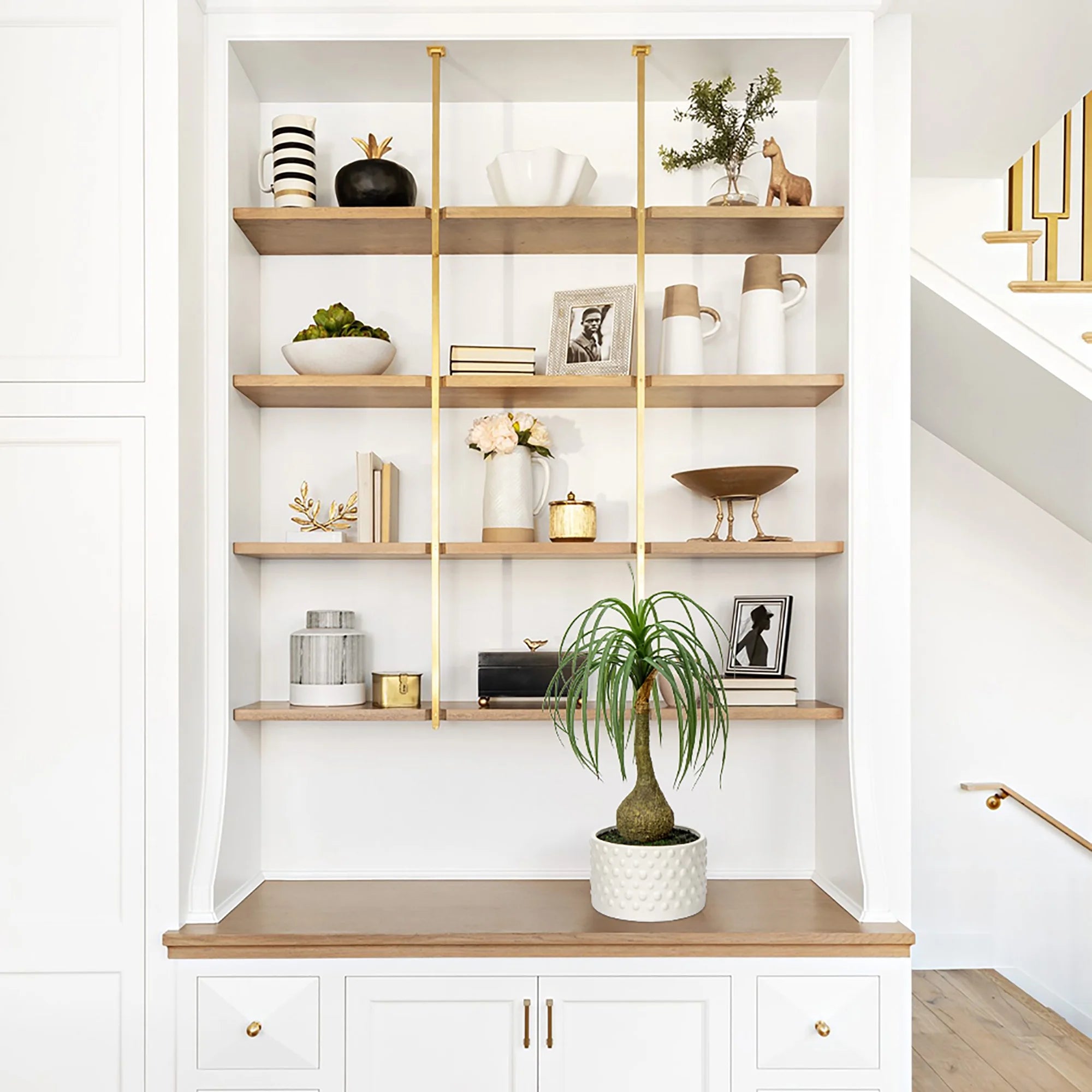 16" Fake Plants Artificial Potted Plants Artificial Ponytail Palm Plant in Pots Faux Bonsai Plants Home Decor