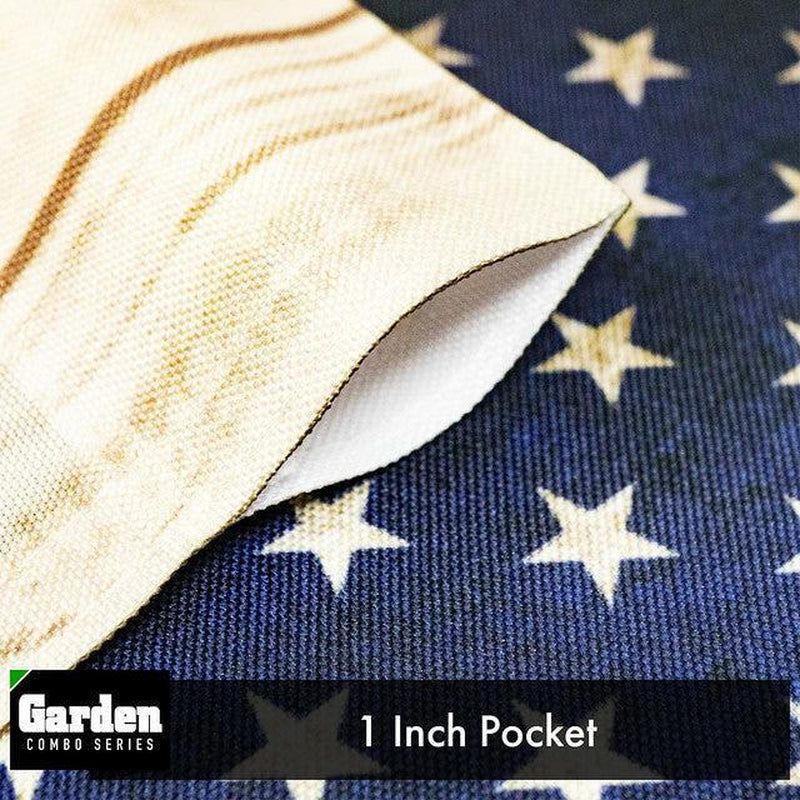 Combo Pack Garden Flag Stand Black 36X16 Inch Garden Flag 12X18 Inch God Bless