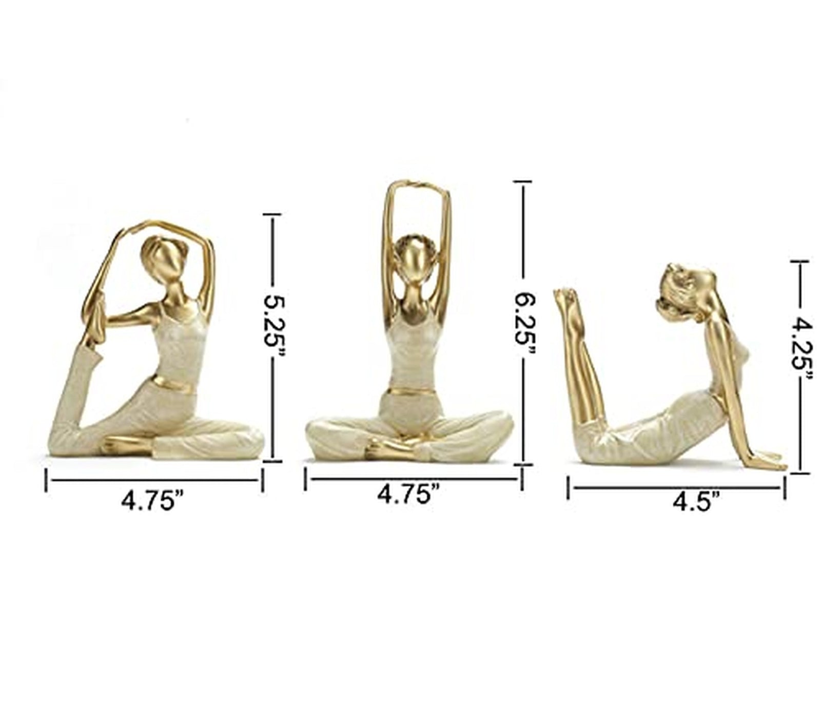 Vintage Brass Gold Yoga Figurine Meditation Yoga Statue Decorative Stretching...