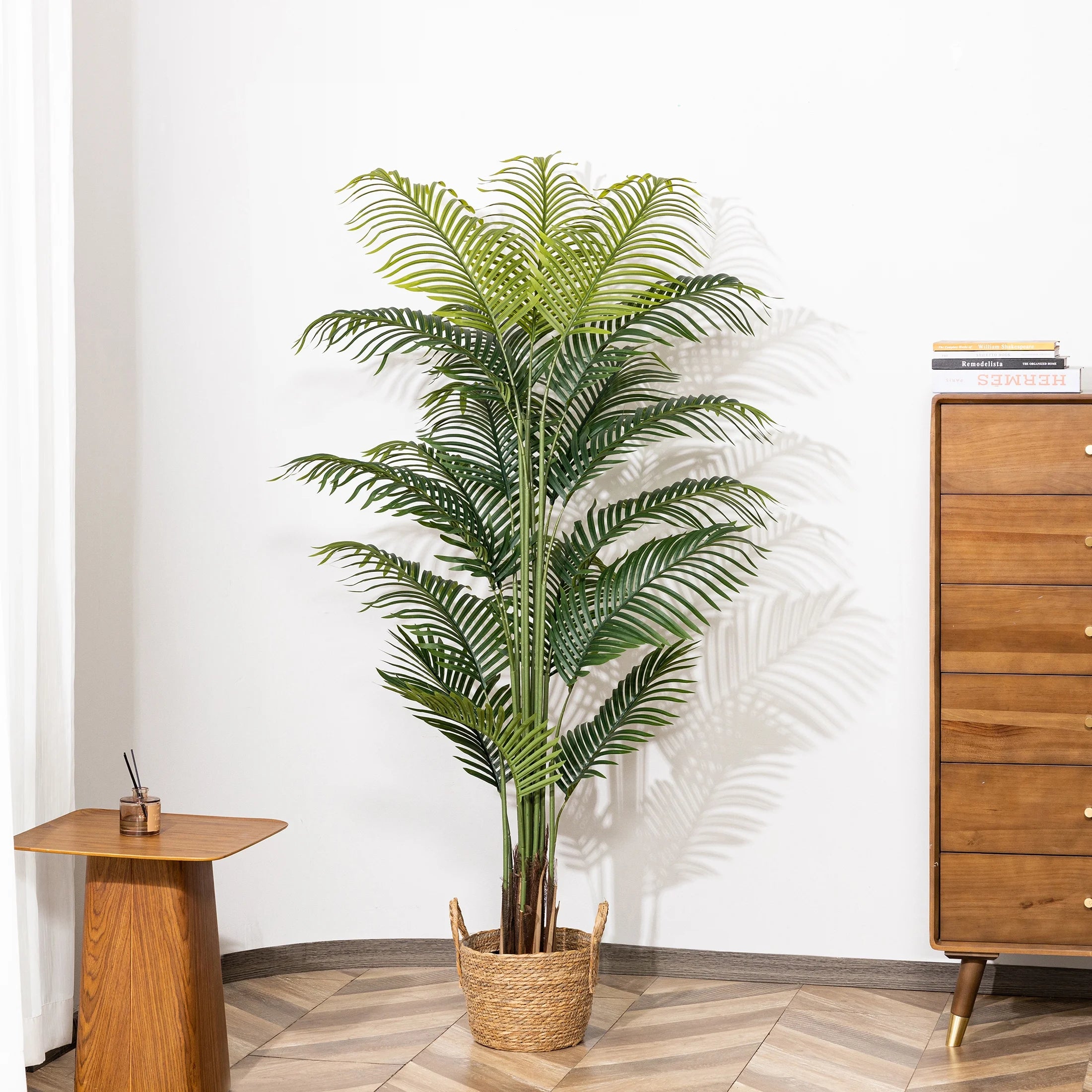 6Ft Artificial Palm Plants, 6Ft Fake Palm Tree, Pre Potted Faux Greenry Tree for Home Decor Office House Living Room Indoor Outdoor, Big Fake Plants Fake House Plants