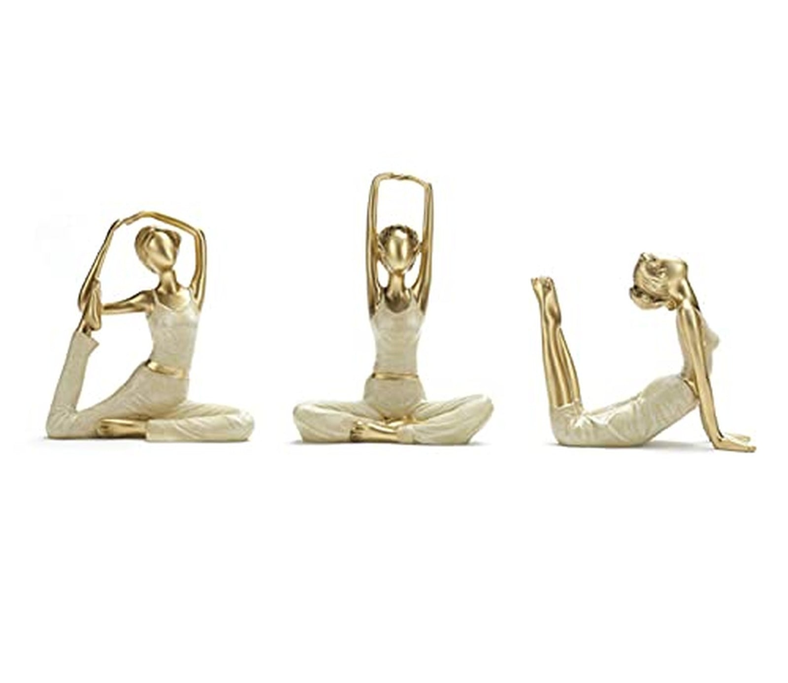 Vintage Brass Gold Yoga Figurine Meditation Yoga Statue Decorative Stretching...