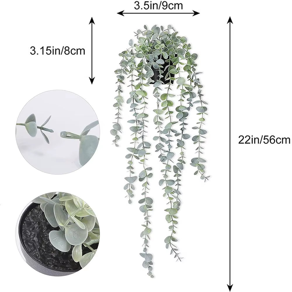 1PC Hanging Plants Artificial Cascading Greenery Vines for Home Shower Indoor Outdoor Desk Bathroom Decor