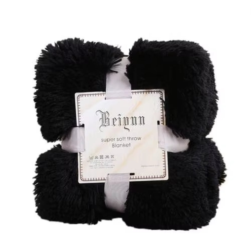 80X120Cm Soft Blanket Fluffy Shaggy Warm Bed Sofa Bedspread Bedding Sheet Throw Blanket Solid Color Blanket Comfortable Bedding