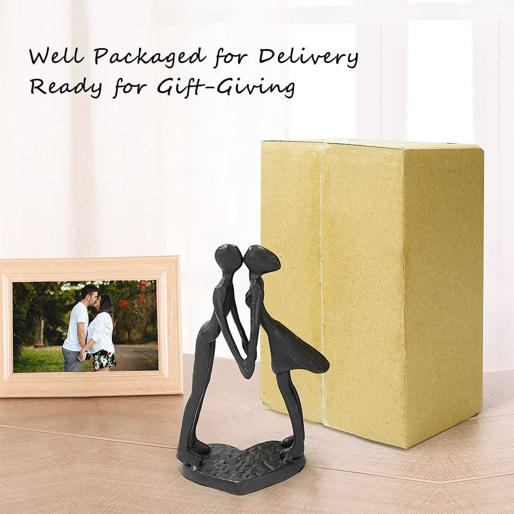 Iron Couple Sculpture for Valentine’S Day - 6 Inch Timeless Wedding Anniversary Statue, 1St to 50Th Year Love Keepsake, Home Decor for Couples