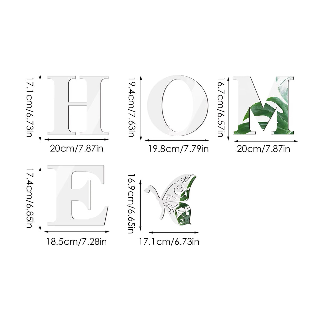 HOME Home Logo 3D Mirror Wall Sticker, Entrance Decoration, Home Decoration