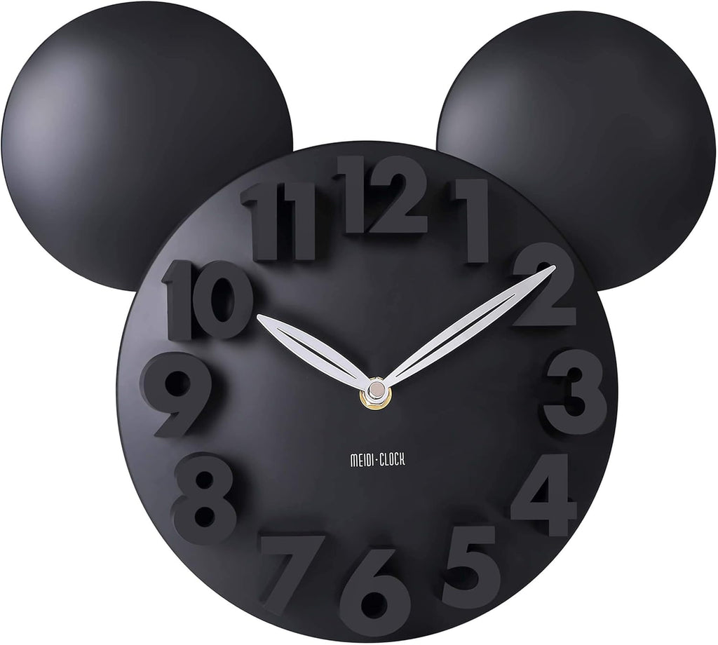 Modern Design Mickey Mouse Big Digit 3D Wall Clock Home Decor Decoration - Black