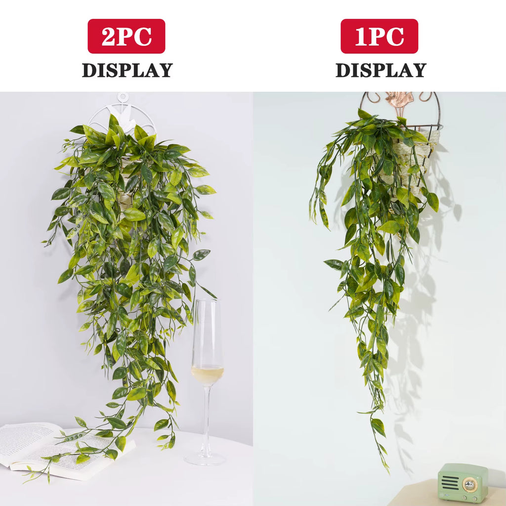 1Pc Artificial Hanging Plant Eucalyptus Rattan Potted Green Plant Suitable Mandala Vine for Room Wall Home Shelf Interior Decor
