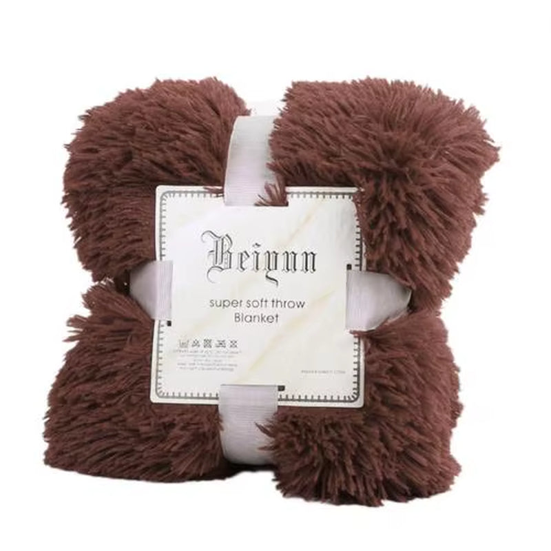 80X120Cm Soft Blanket Fluffy Shaggy Warm Bed Sofa Bedspread Bedding Sheet Throw Blanket Solid Color Blanket Comfortable Bedding