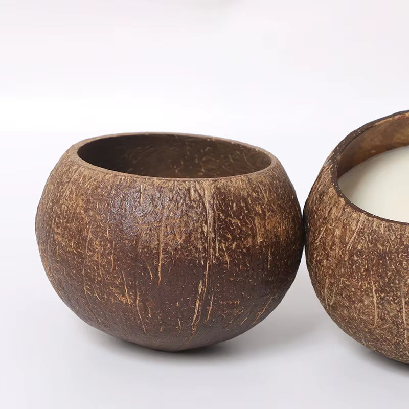 Creative Rough Coconut Shell Candle Holder (No Candle) Coconut Candlestick Romantic Decor Household Ornaments