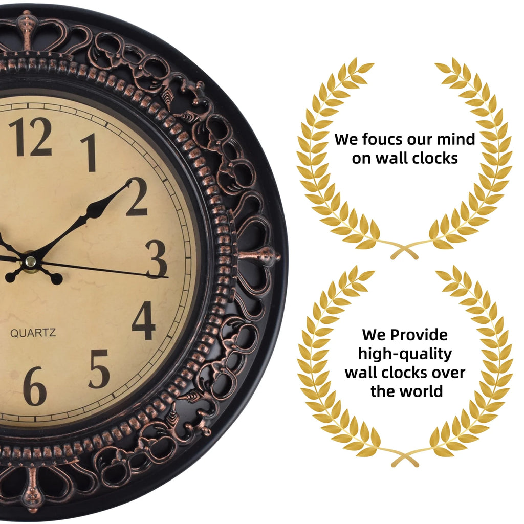 Wall Clock for Living Room Decor Battery Operated,12 Inches round Silent Non Ticking Clock for Kitchen Home Office