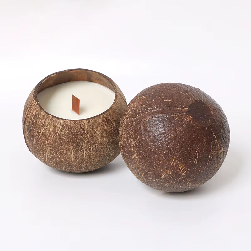 Creative Rough Coconut Shell Candle Holder (No Candle) Coconut Candlestick Romantic Decor Household Ornaments