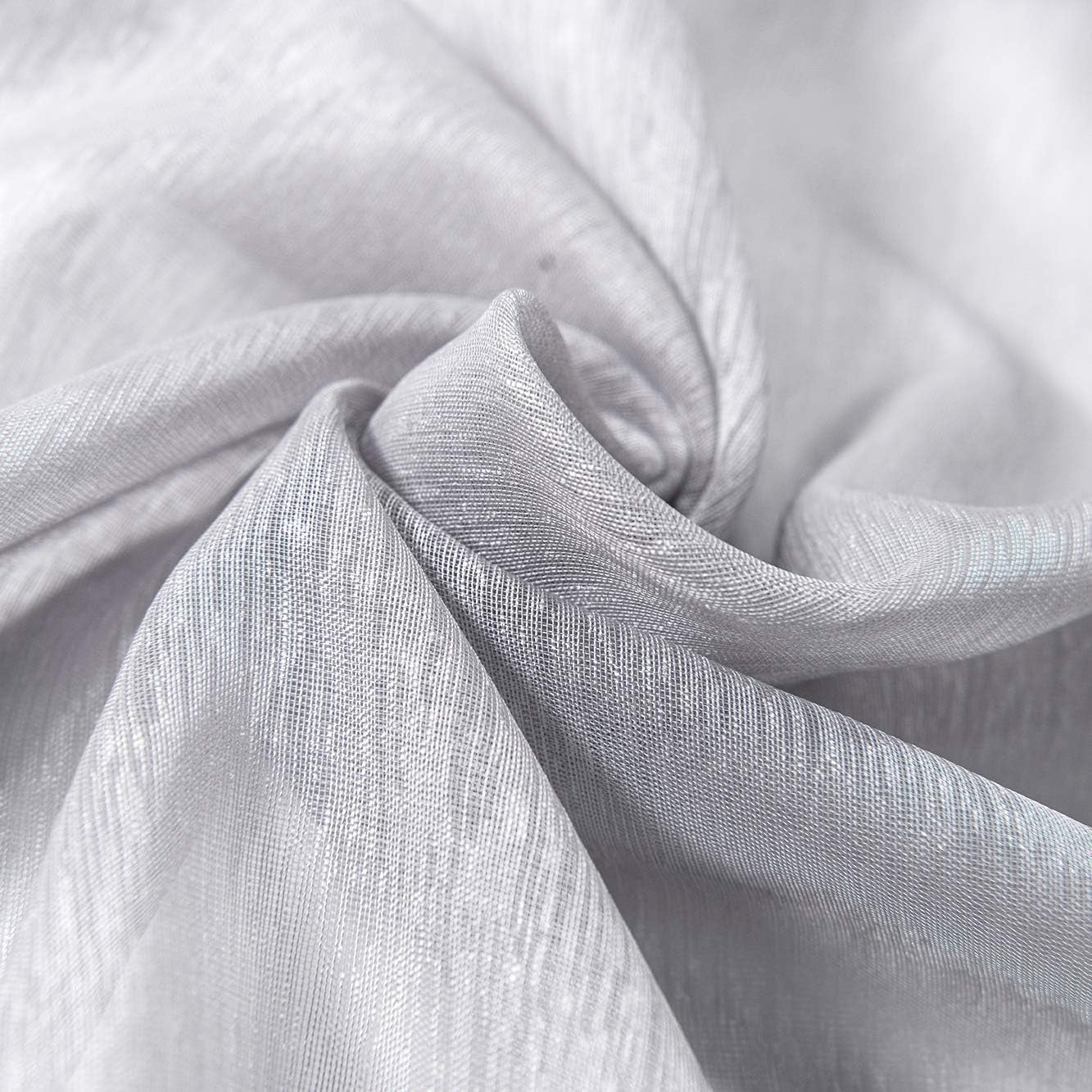 Silver Sheer Curtains, Luxury Curtain for Living Room Bedroom, Light Grey Grommet Backdrop Curtains for Party, 52 X 84 Inch Length, 2 Panels Set, Gray