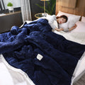 Fleece Blankets and Throws Thick Warm Winter Blankets Home Super Soft Duvet Luxury Solid Blankets on Twin Bedding
