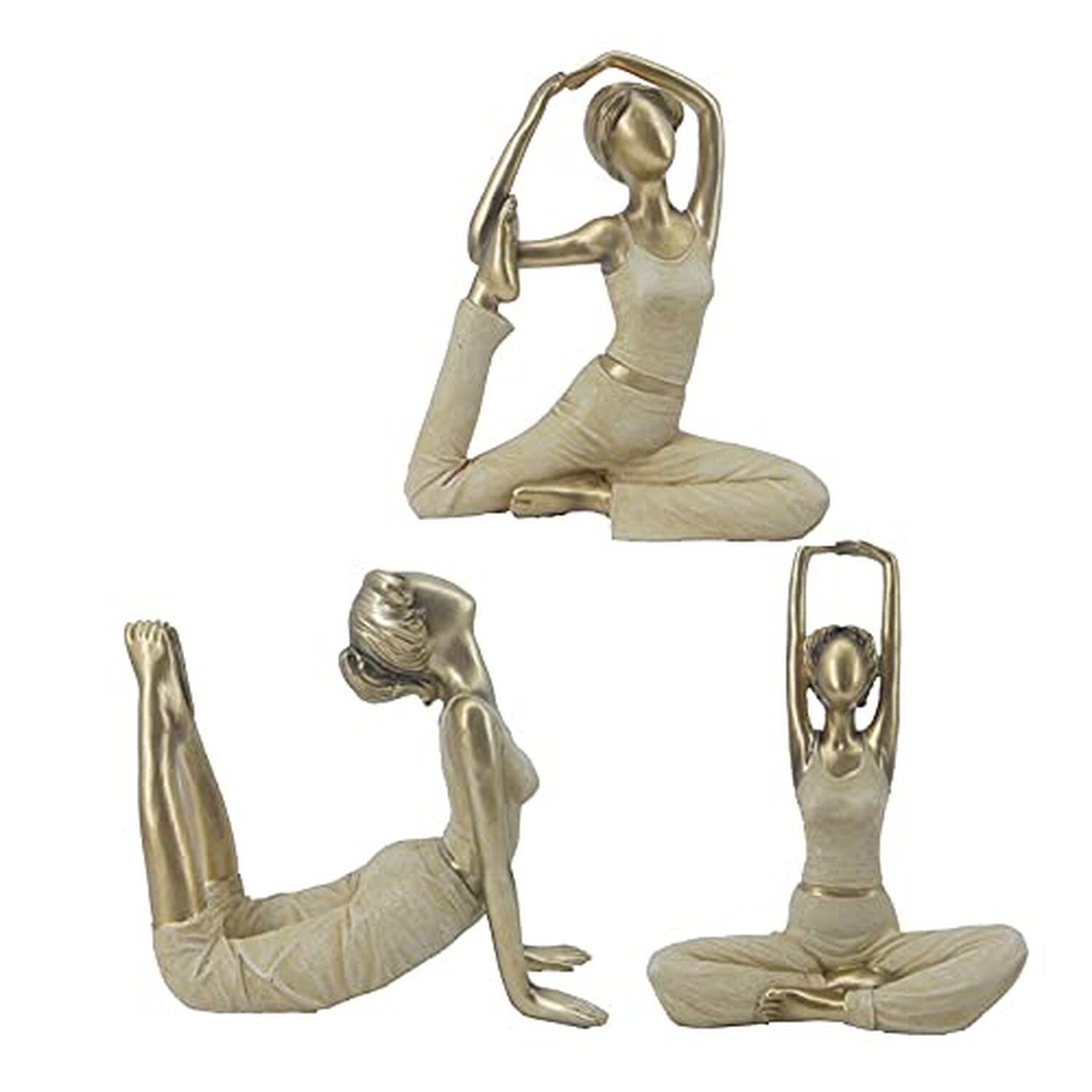 Vintage Brass Gold Yoga Figurine Meditation Yoga Statue Decorative Stretching...