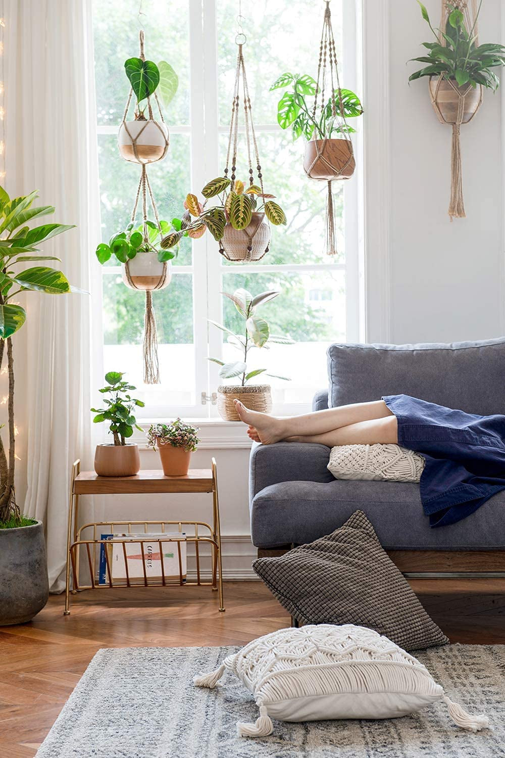 Macrame Plant Hangers Indoor 2 Pack