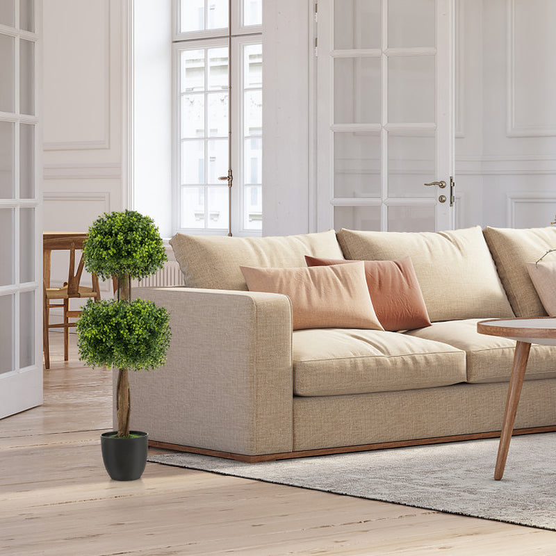 40 Inch Artificial Boxwood Topiary Ball Tree for Front Porch Patio Home