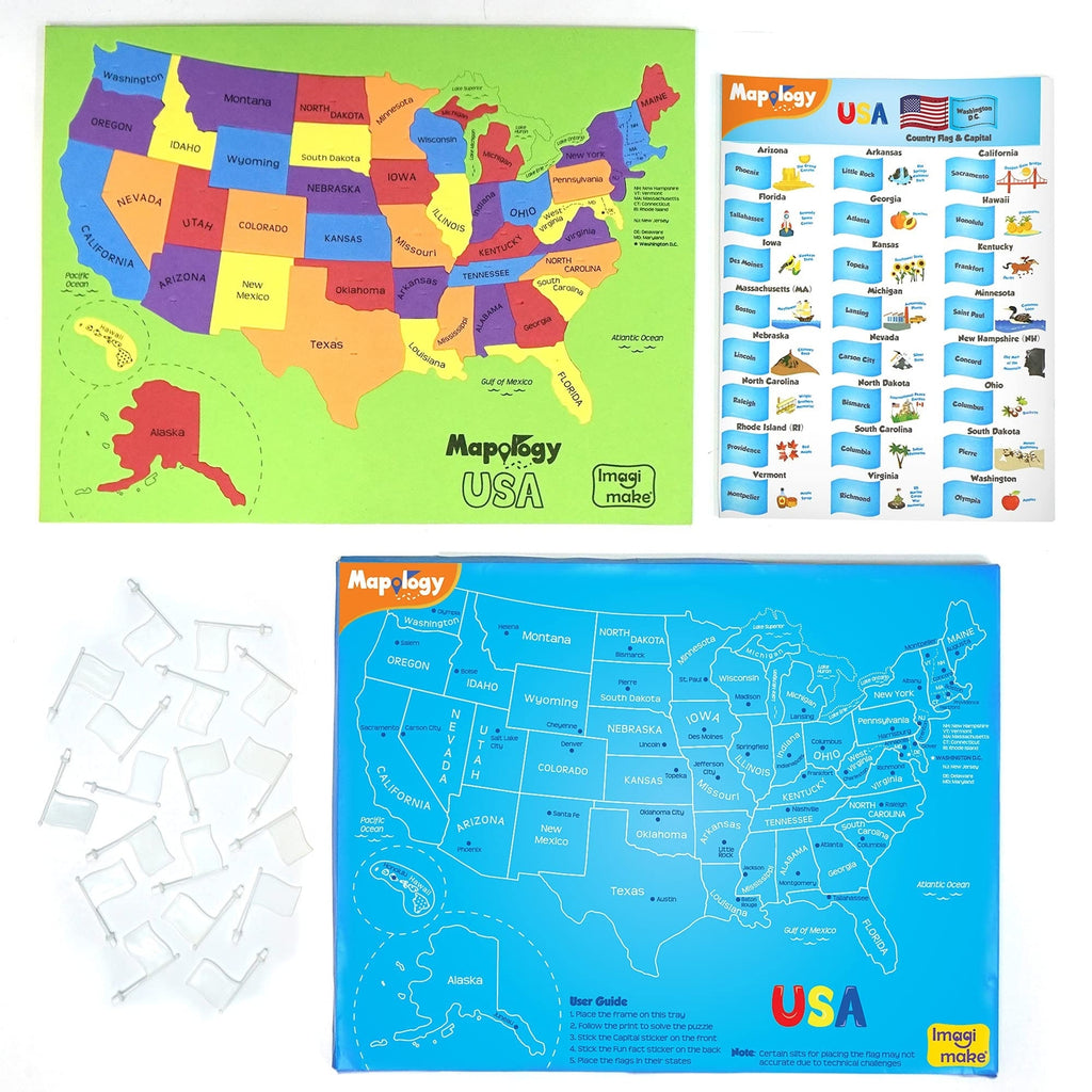 Imagimake: Mapology USA with Capitals- Learn USA States along with Their Capi...